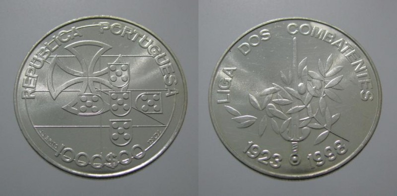 506p KM#714 Portugal - 1000 Escudos 1999 Liga dos Combatentes (Prata)