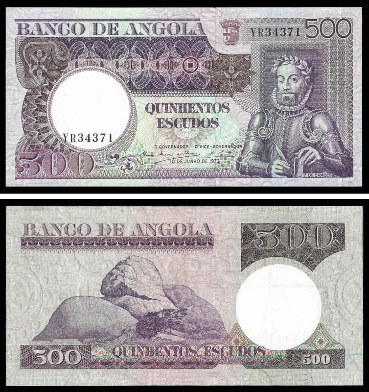Angola AGO500(1973)s - 500 ESCUDOS 10 Junho 1973 Luíz de Camões