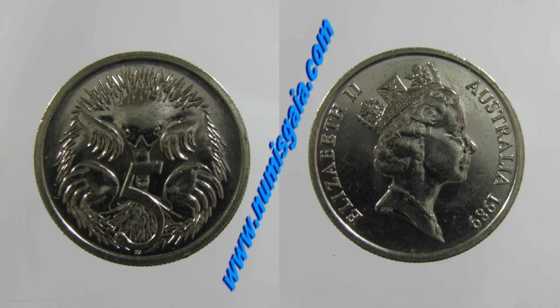 Austrália KM#80AU89 - 5 CENTS 1989