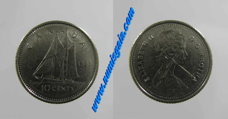 Canadá KM#77.2CA83a - 10 CENTS 1983