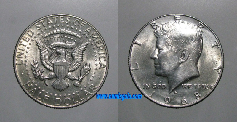 Estados Unidos América (USA) KM#202aUS68Da - HALF DOLLAR 1968D