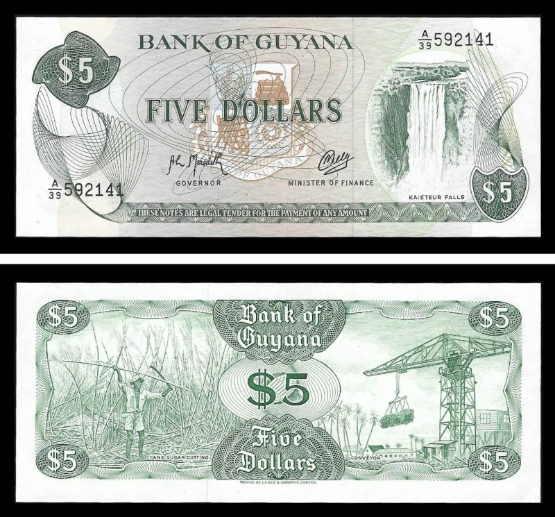 Guyana GUY5(1966-92ND)d - 5 DOLLARS 1966-92ND