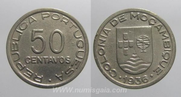 Moçambique KM#65MZ36a - 50 CENTAVOS 1936