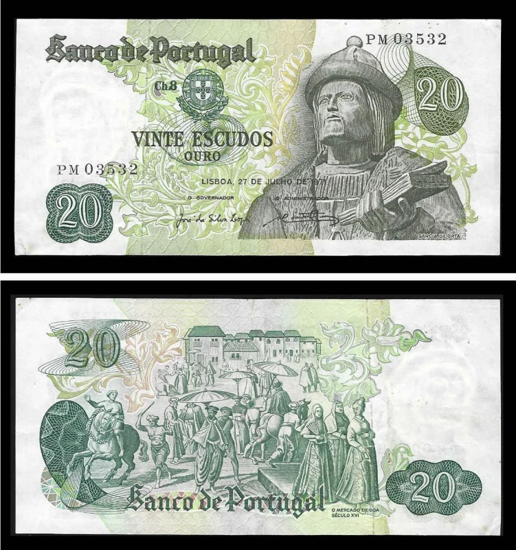 Portugal BP064-5(1971)e - 20 ESCUDOS 27 Julho 1971 Garcia de Orta