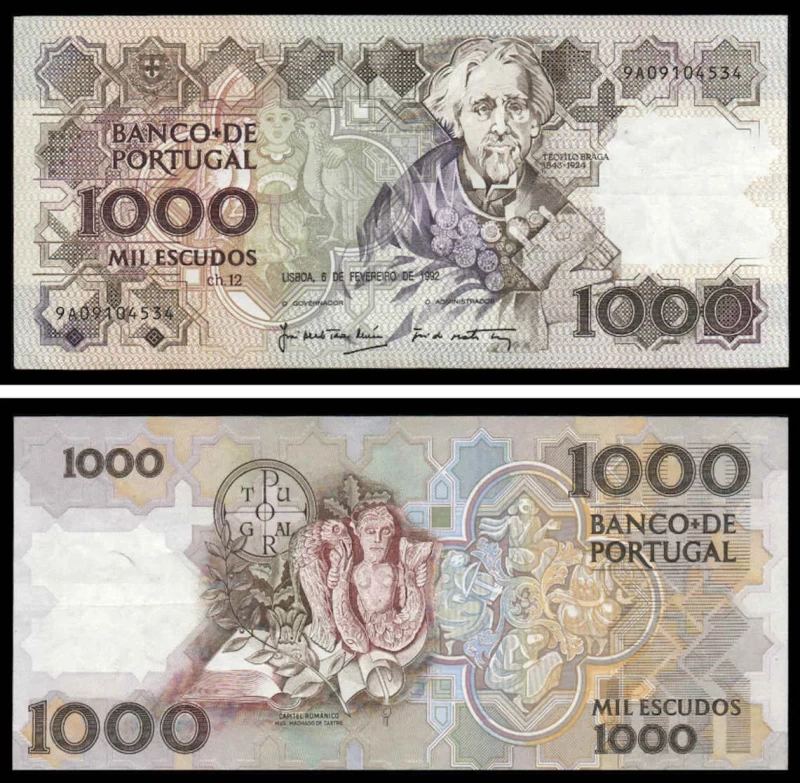 Portugal BP165-1(06-02-1992) - 1000 ESCUDOS 6 Fevereiro 1992 Teófilo Braga