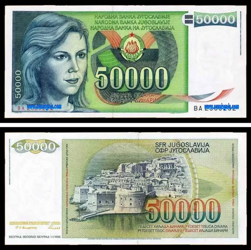 Yugoslávia YUG50000(1988)e - 50000 DINARA 1988